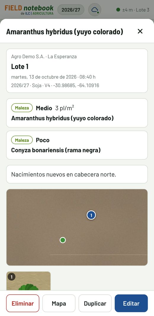 Detalle de un registro