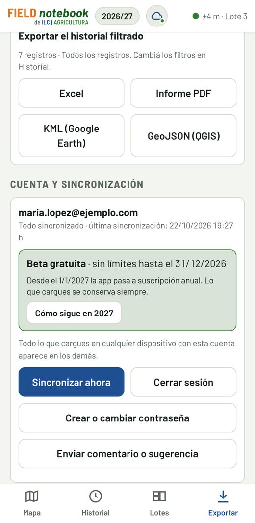 Cuenta y sincronización